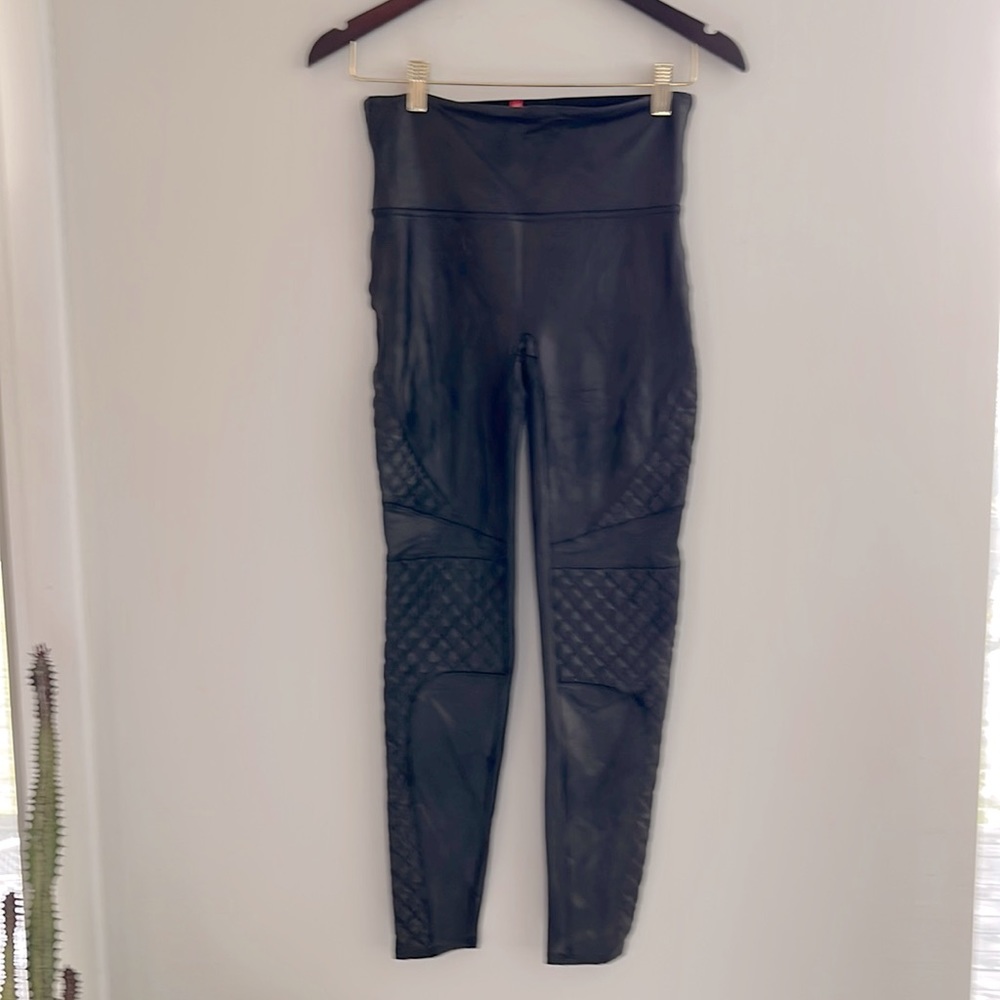 Spanx Faux leather biker leggings